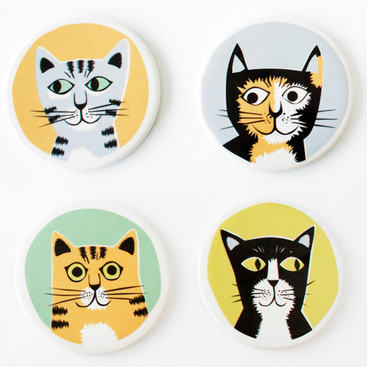 コースター4個セットネコ（CoastersSetOf4Cat）